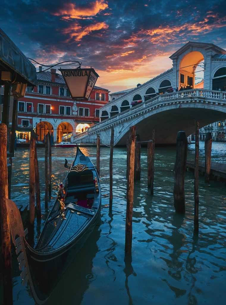 venice, grand canal, sunset, italy, city, architecture, travel, nature, tourism, gondola, europe, twilight, dusk